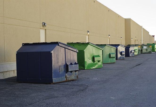 large construction waste containers in a row at a job site in Beloit, OH